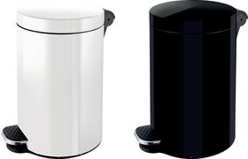 helit Silberionen-Tret-Abfalleimer "the knight", 20 Liter aus pulverbeschichtetem Stahl, Silberionen-Beschichtung auf - 1 Stück (H2404295)