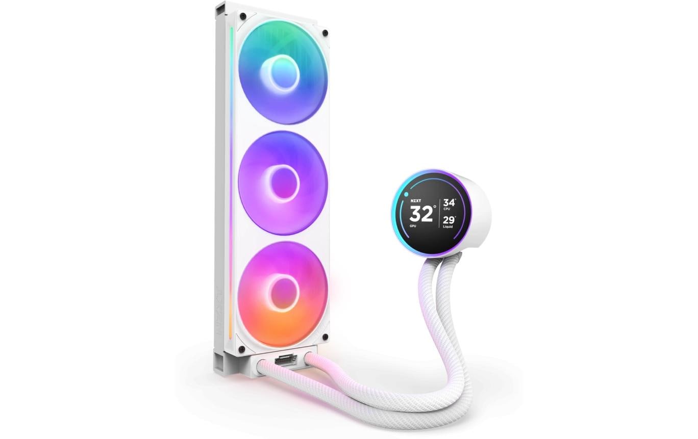 NZXT Kraken Elite 360 RGB AiO-Wasserkühlung mit LCD-Display 360 mm Mattes Weiß