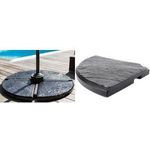 EDA Beton-Ballast für Pendelschirm, 18 kg, dunkelgrau aus robustem Kunststoff, mit Betonfüllung, in Wellenform - 1 Stück (019632 G.ARD)