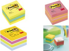 3M Post-it Notes Haftnotizen Mini Würfel, 51 x 51 mm, limone 400 Blatt-Block (2051-L)