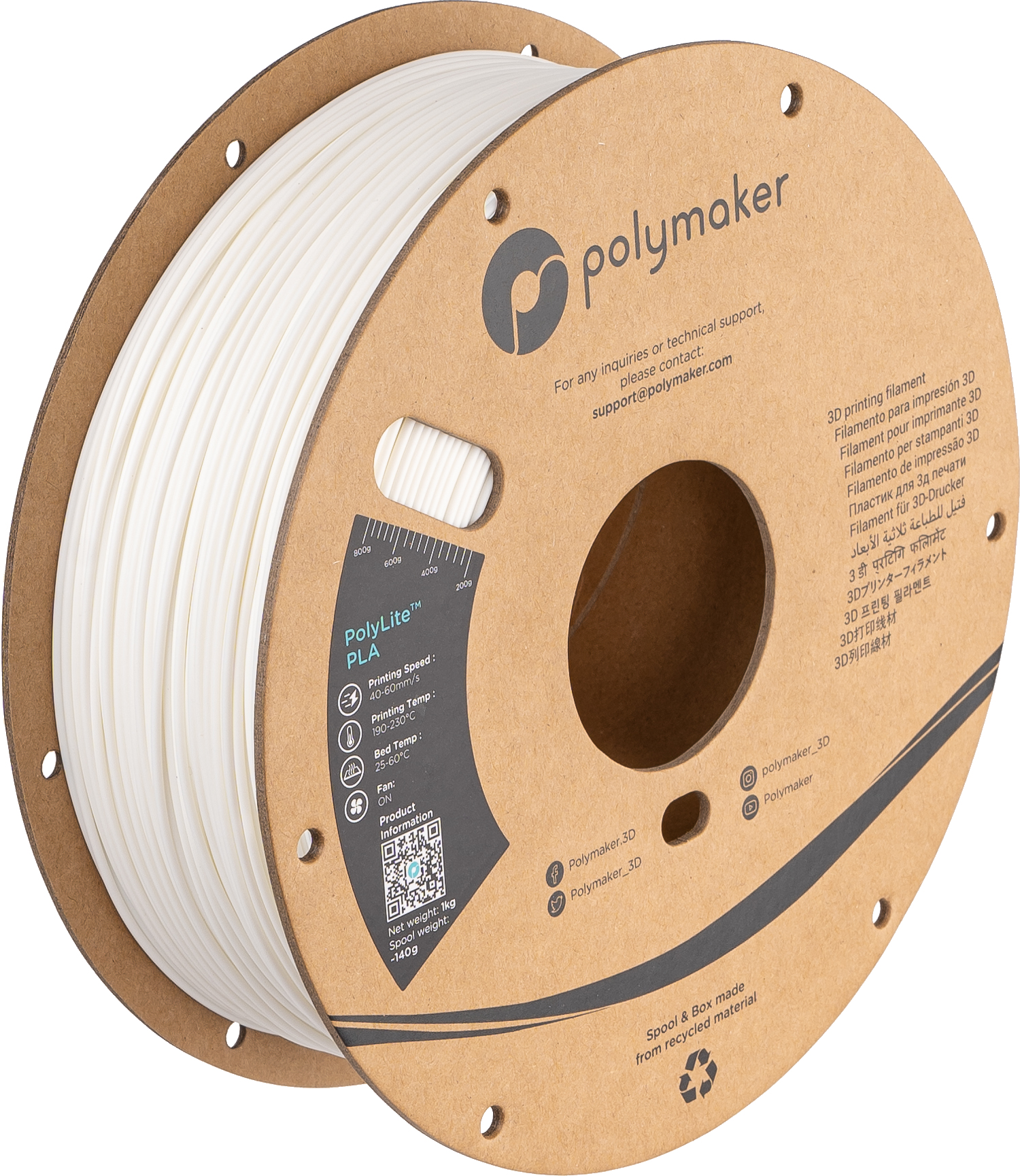 Polymaker PolyLite PA02036 1,75 mm 3 kg Weiß