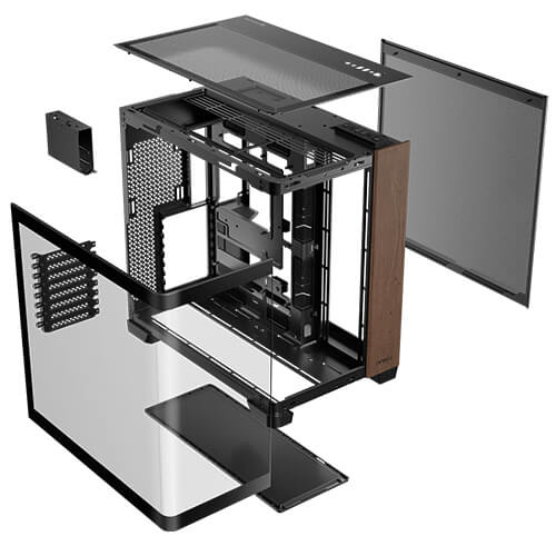 Antec Constellation Series C8 Curve Wood Full-Tower E-ATX Gehäuse mit Glasfenster Schwarz/Holz