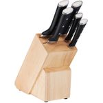 Tefal Ice Force K232S5. Produkttyp: Messer-Block/Besteck-Set, Material Messer: Edelstahl, Materiallgriff: ABS. Klingenlänge: 20 cm, Messer 2 Klingenlänge: 20 cm, Messer 3 Klingenlänge: 11 cm. Anzahl enthaltener Produkte: 5 Stück(e). Palettenbreite: 80 cm, Palettenlänge: 120 cm, Palettenhöhe: 125 cm (K232S574)