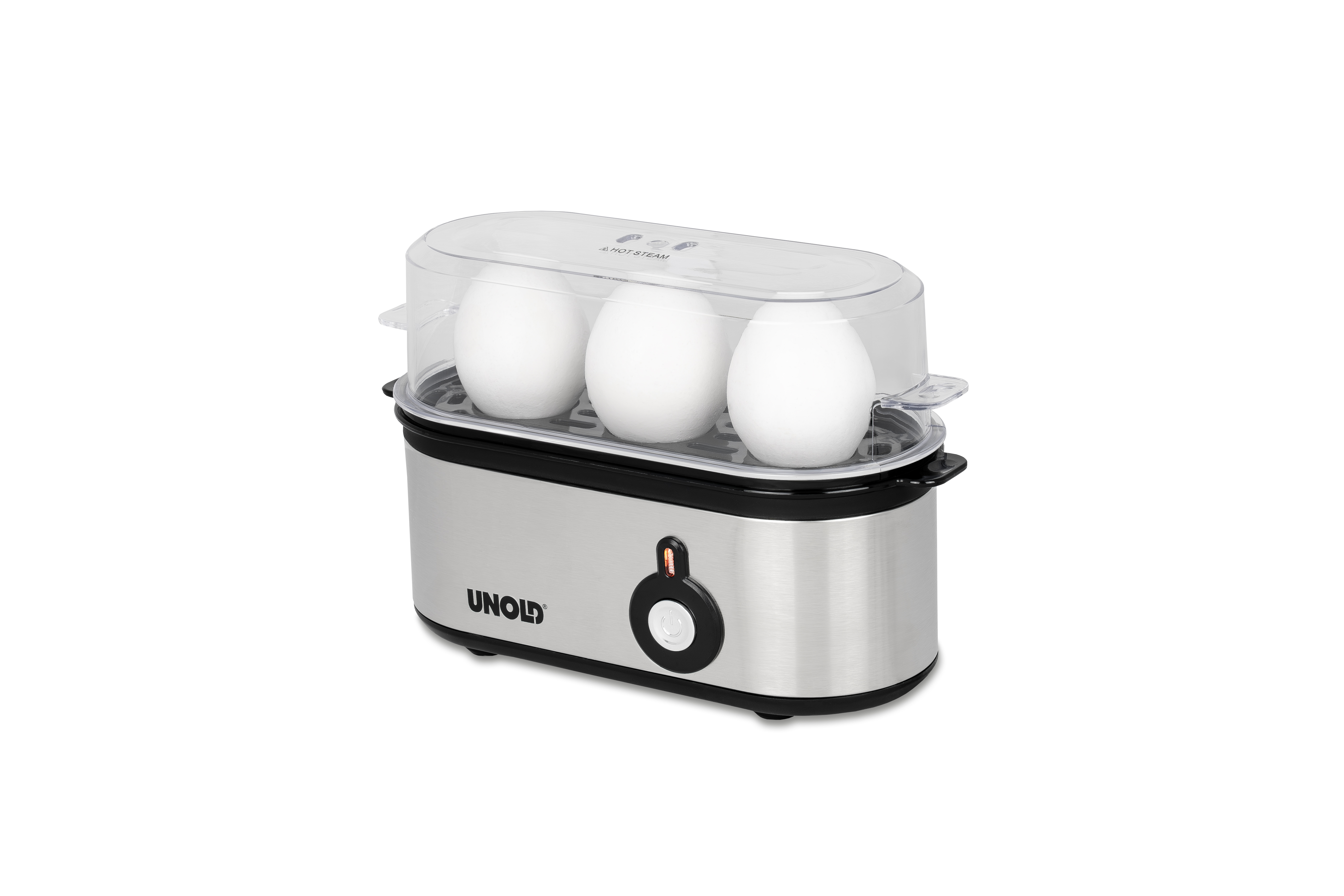 Unold 38610 Mini Eierkocher für 3 Eier 210 W Edelstahl Silber