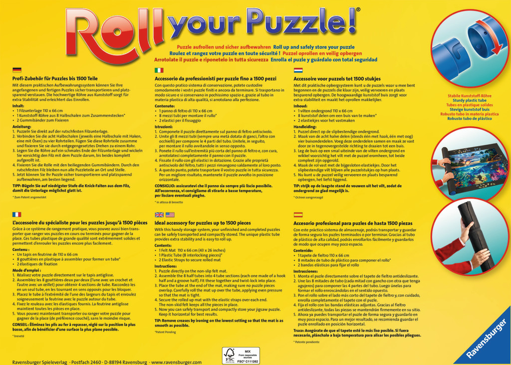 Ravensburger Roll your Puzzle Puzzlematte 110 x 66 cm Schwarz