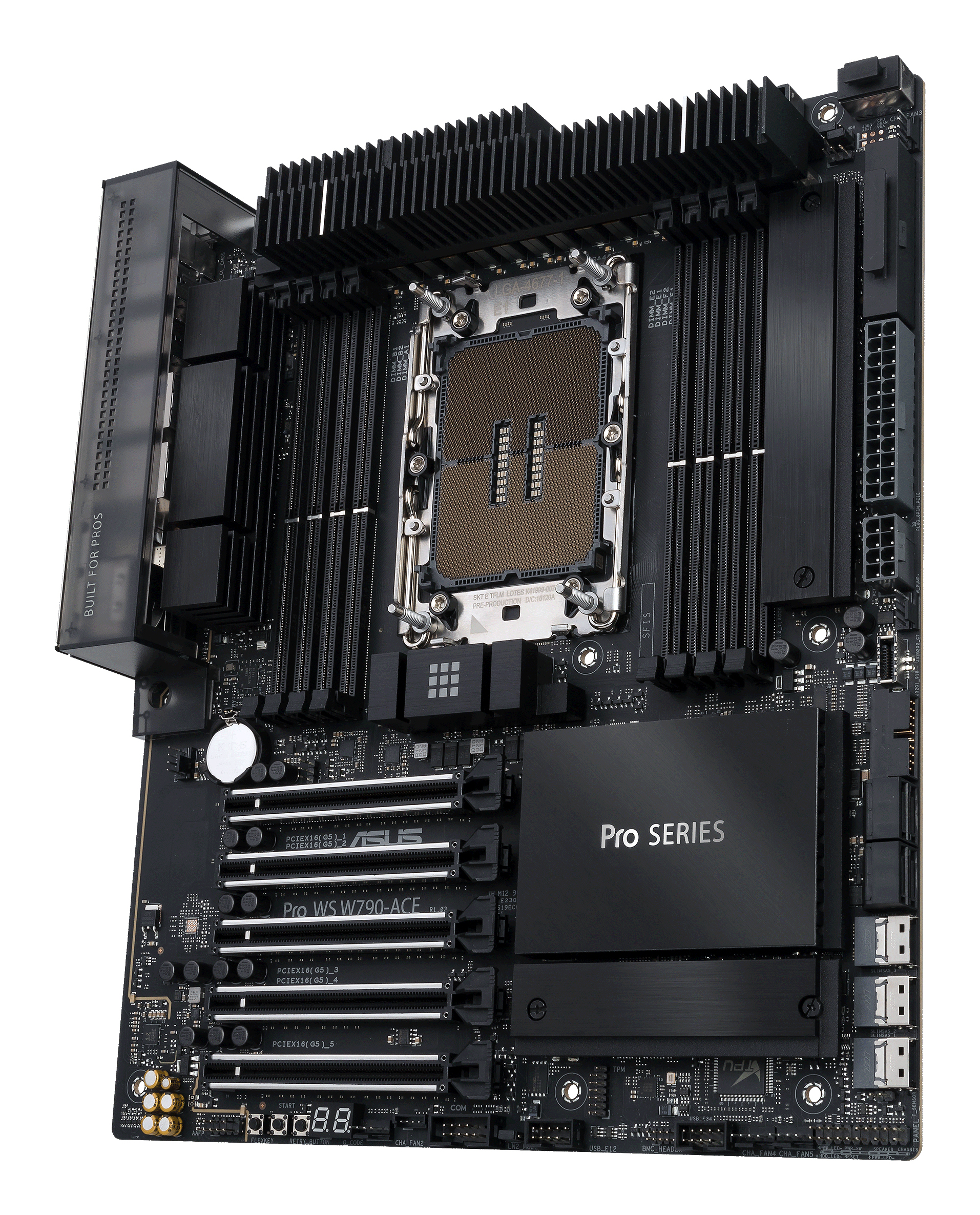 ASUS PRO WS W790-ACE Workstation-Mainboard, Sockel LGA4677, Intel W790 Chipsatz, DDR5, SSI CEB, Schwarz