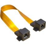 Ethernet Fensterdurchführung High-Quality, transparent, Gesamtlänge inkl. Stecker 30cm, flexible Länge 23cm, Good Connections® (8055-F23Q)