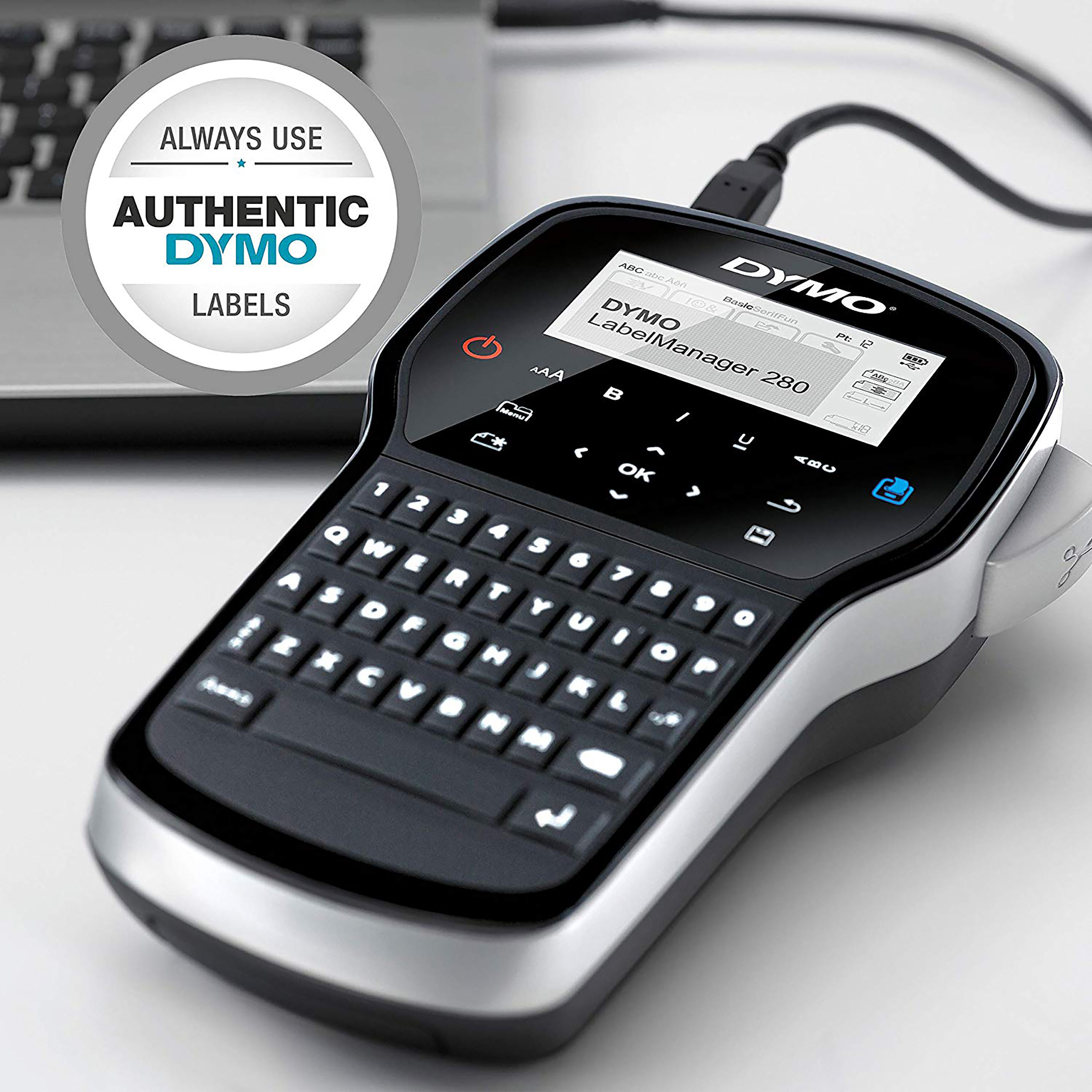 DYMO LabelMANAGER 280 Etikettendrucker 180 dpi Schwarz, Silber
