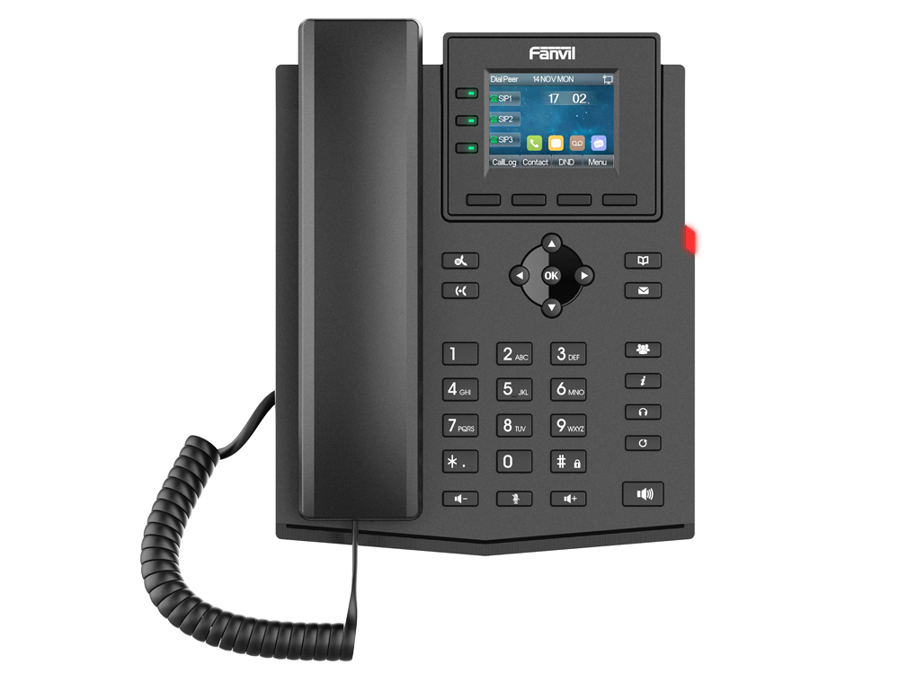 Fanvil X303W IP-Telefon 4 Leitungen LCD 2,5" WLAN PoE Schwarz