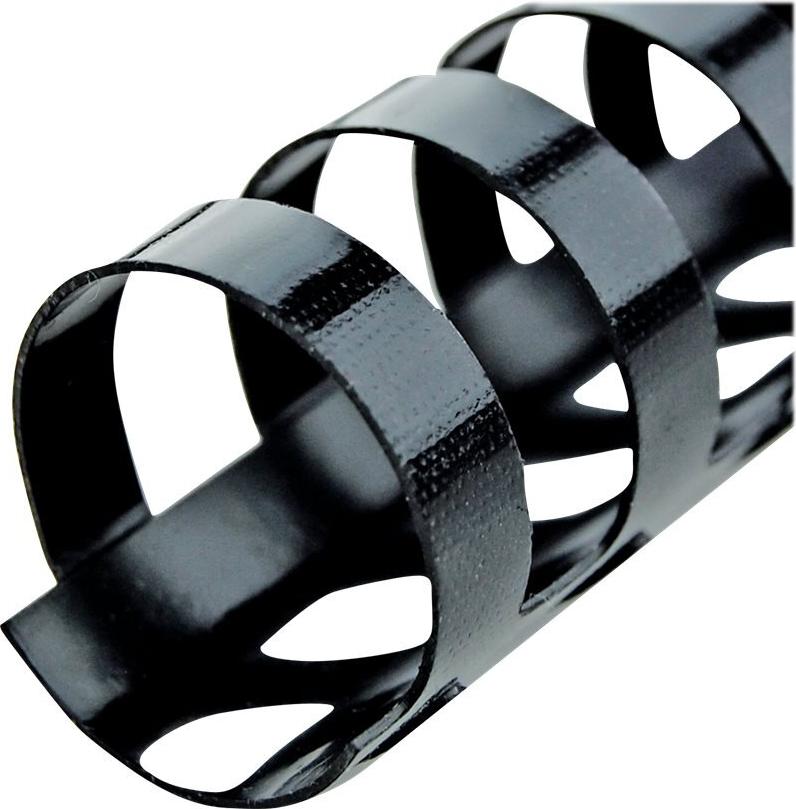 GBC CombBind Plastikbinderücken 19 mm 21 Ringe DIN A4 bis 165 Blatt Schwarz