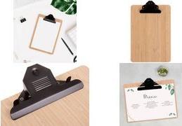 EUROPEL Speisekarten-Klemmbrett, DIN A4, hoch, Bambus aus 100 % natürlichem Bambus, abgerundete Ecken, schwarze - 1 Stück (197012)