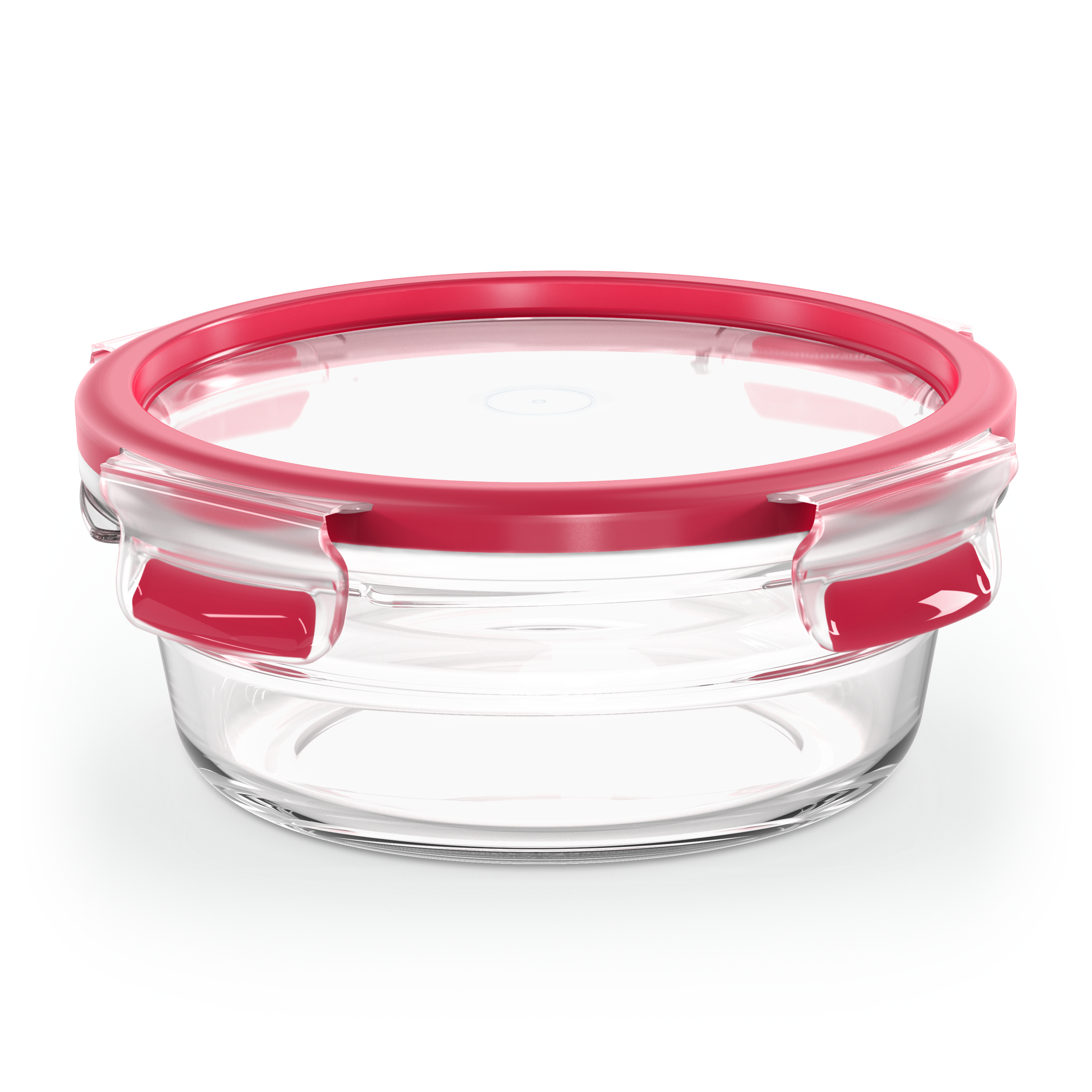 EMSA CLIP & CLOSE Glas Box Rund 0,6 l Transparent Rot