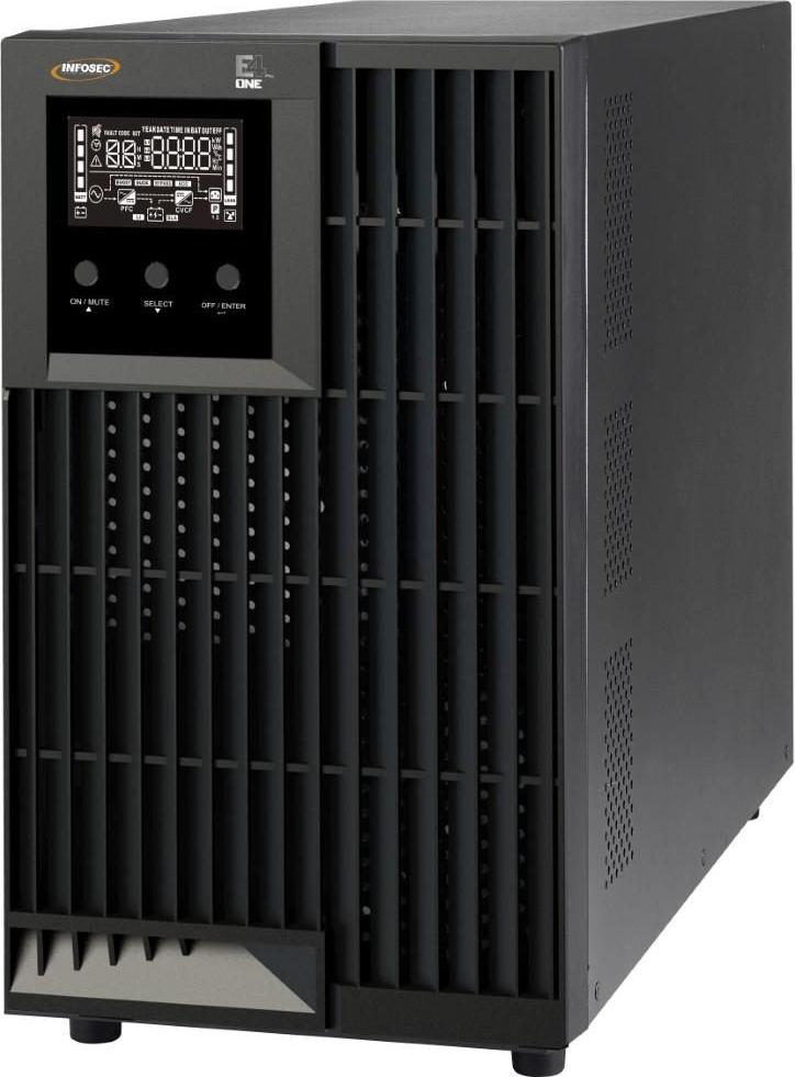 Infosec Online-Doppelwandler-USV 3000 VA – 4 IEC-Steckdosen – 2 FR/Schuko-Steckdosen (67692)