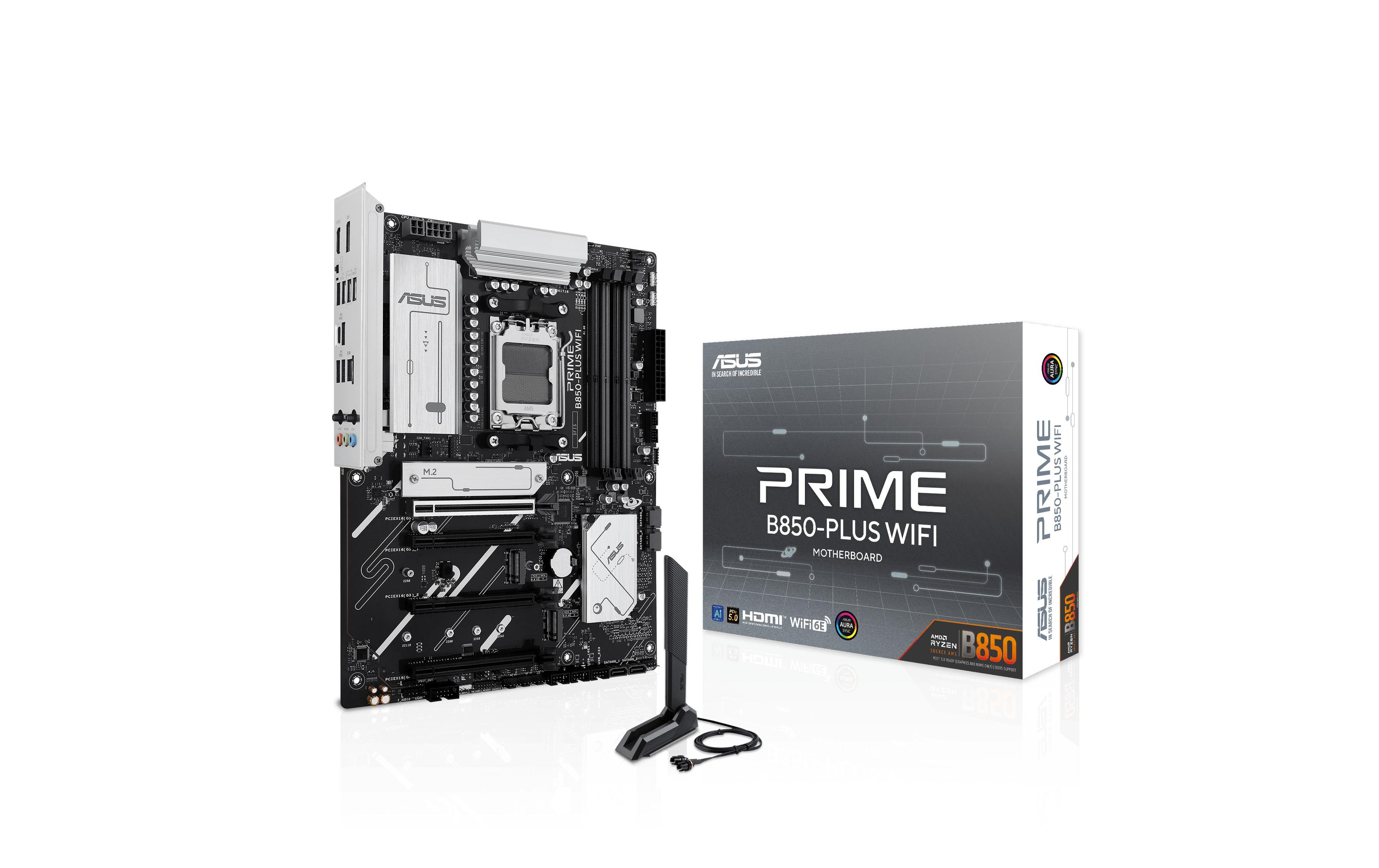 ASUS Prime B850-PLUS WIFI Mainboard ATX Sockel AM5 DDR5 Wi-Fi 6E Schwarz