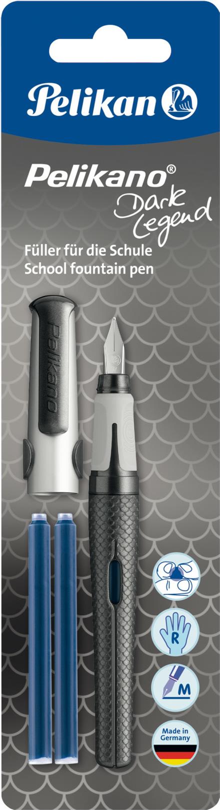 Pelikan Pelikano Dark Legend Füllfederhalter Kartuschenfüllsystem Grau - Silber 1 Stück(e) (819961)