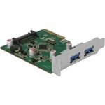 Delock PCI Express x4 Karte zu 2 x extern USB 3.1 Gen 2 Typ-A Buchse (90298)