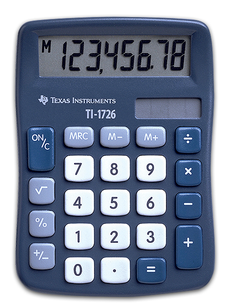 Texas Instruments TI-1726 Tischrechner 8-stelliges LCD-Display Blau
