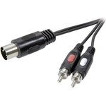 SpeaKa Professional DIN-Anschluss / Cinch Audio Anschlusskabel [1x Diodenstecker 5pol (DIN) - 2x Cinch-Stecker] 1.50 m Schwarz (SP-7870640)