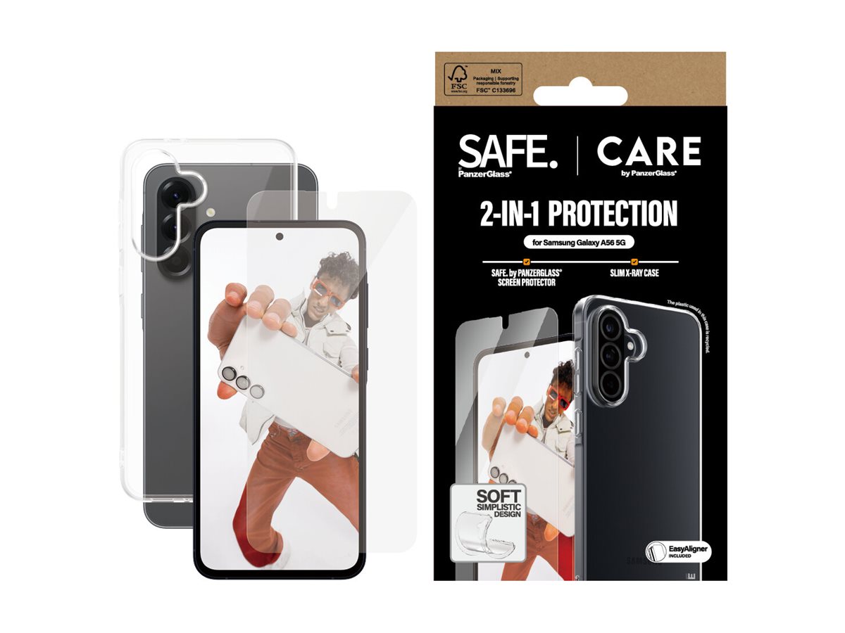 PanzerGlass CARE Fashion 2-in-1 Bundle Schutzhülle mit Ultra-Wide-Fit Bildschirmschutz für Samsung Galaxy A55 5G Transparent