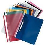 herlitz Schnellhefter, DIN A4, aus PP-Folie, farbig sortiert Vorderdeckel transparent, Beschriftungsstreifen, sortiert - 10 Stück (975409)