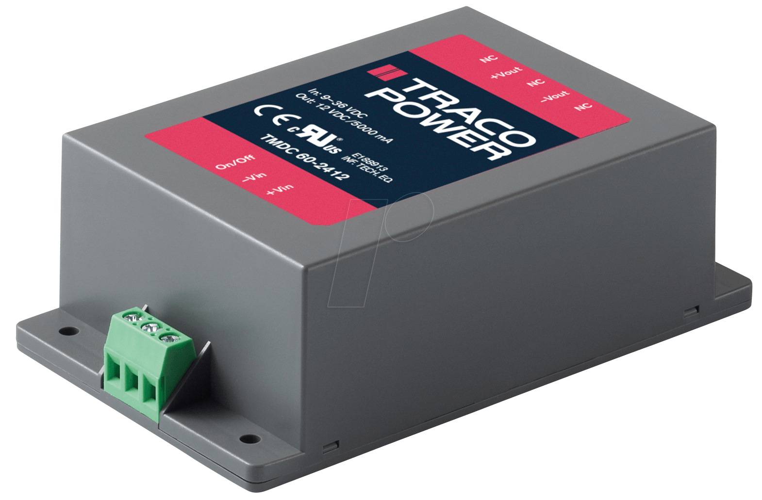 TRACO TMDC 60-2411 - DC/DC-Wandler TMDC 60, 40 W, 5,1 V, 12000 mA, gekapselt (TMDC 60-2411)