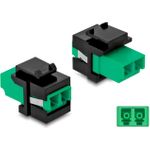 Delock Keystone Modul LC Duplex Buchse zu LC Duplex Buchse grün / schwarz (87074)
