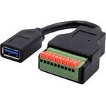 EXSYS GmbH Kabel-Adapter USB-A Buchse zu 10-pin Terminal Block mit Drucktaster, USB 3.2, 15 cm (EX-49126)
