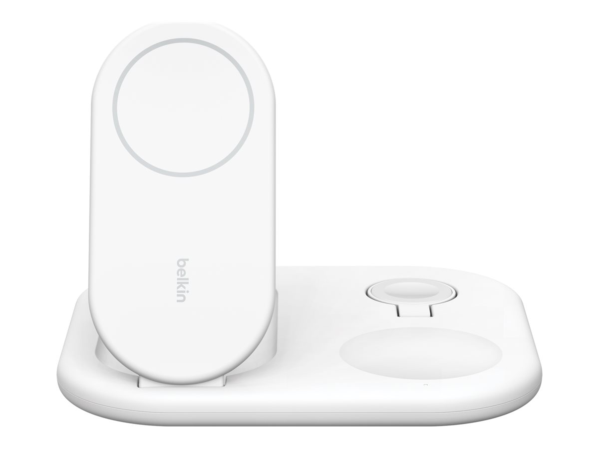 Belkin BoostCharge 3-in-1 Kabelloses Ladegerät mit Qi2 15 Watt Weiß