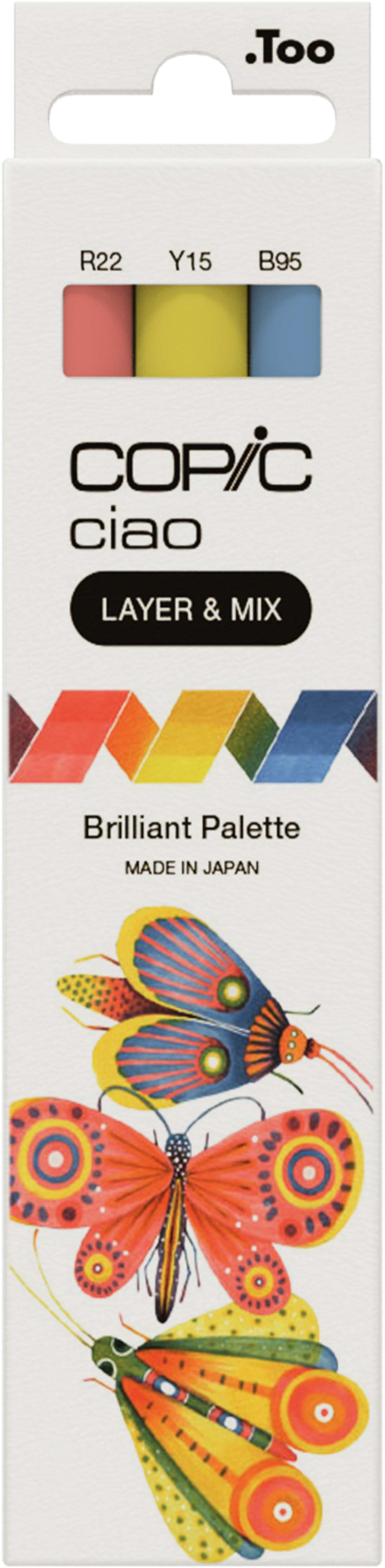 COPIC Ciao Brilliant Palette Layoutmarker-Set 1,0 + 6,0 mm Blau, Rot, Gelb