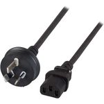 EFB-Elektronik Netzleitung Australien AS3112 - C13 180 °, schwarz, 1,8 m, 3 x 0,75 mm² Hersteller: EFB Elektronik (EK493.1,8)
