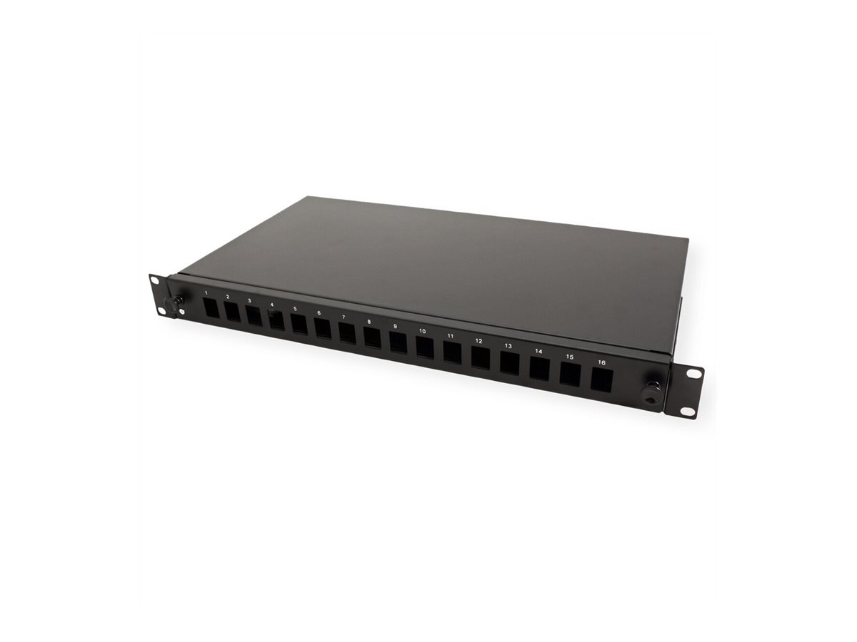 ROLINE 19" LWL Patchpanel Box für 16x Keystones 1U Schwarz