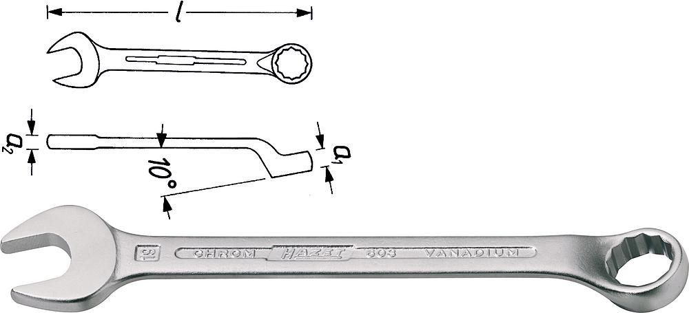 Hazet Ring-Maulschlüssel Schlüsselweite 10 mm 603-10 (603-10)