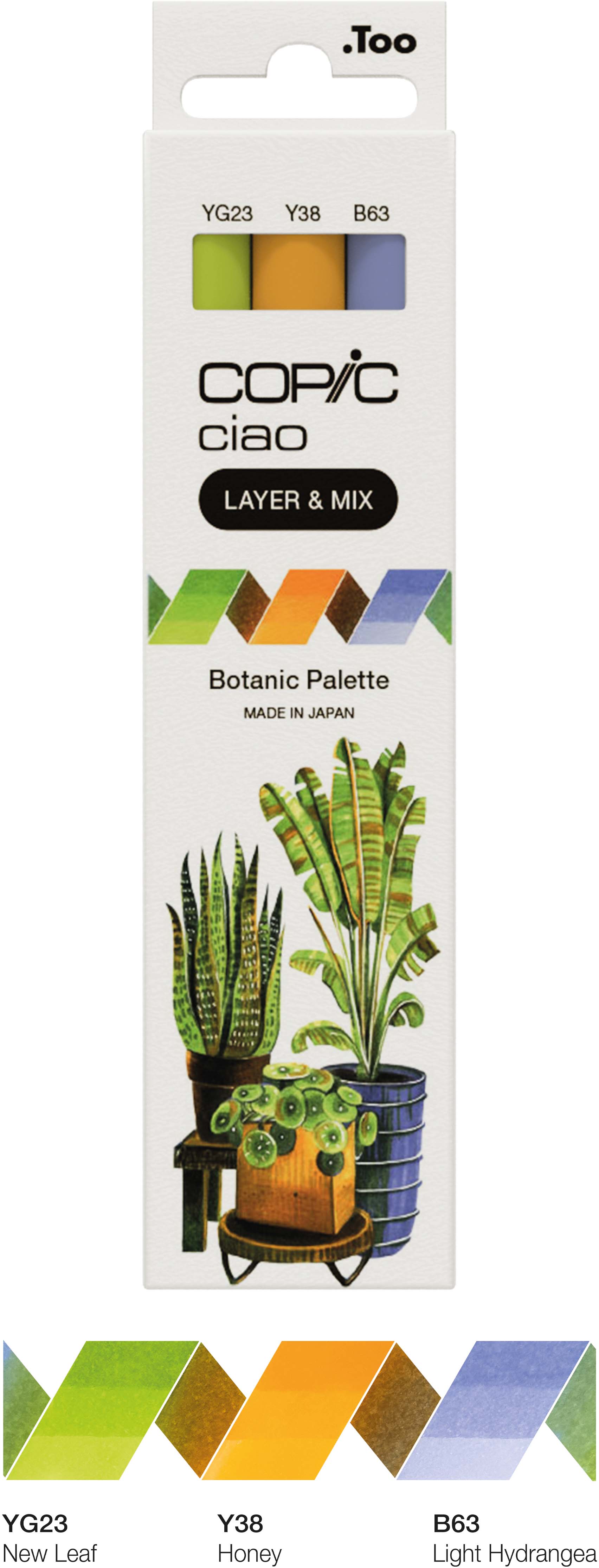Copic Ciao Botanic Palette Layoutmarker-Set 3 St. Blau Grün Orange