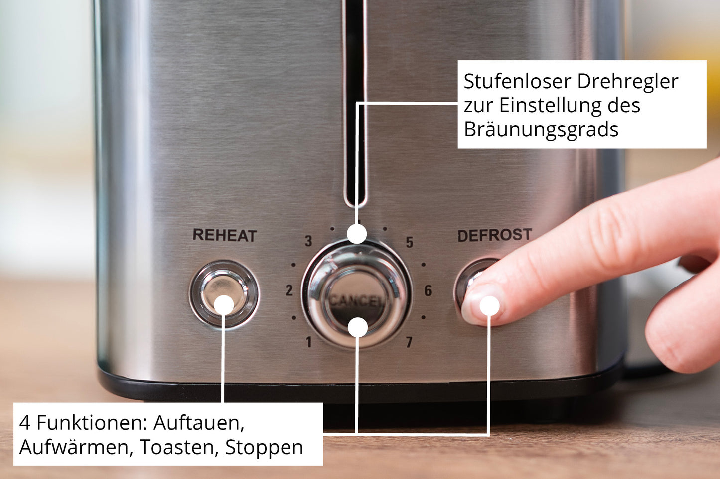 Unold Tom 4 Scheiben Toaster 1400 W Edelstahl Schwarz