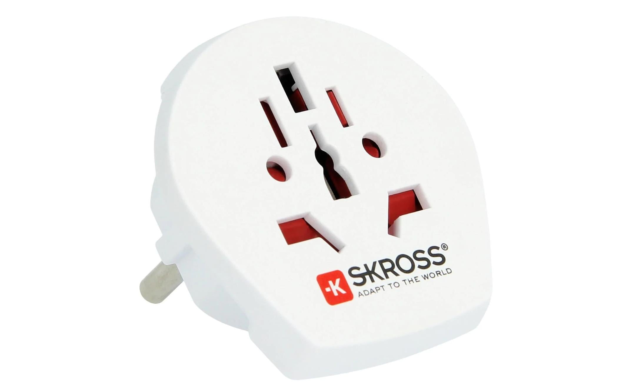 SKROSS PRO Light USB - World Reiseadapter 2x USB Typ A B C G I J L N Weiß