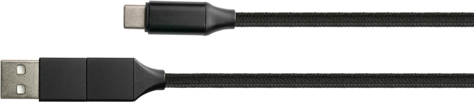 PYTHON 1.00m USB-C Datenkabel PD USB C Stecker auf inkl. USB-A Adapter (PY-USB002S)