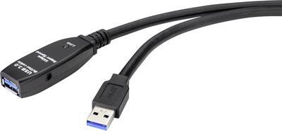 Renkforce RF-4598348 USB Kabel 15 m USB 3.2 Gen 1 (3.1 Gen 1) USB A Schwarz (RF-4598348)