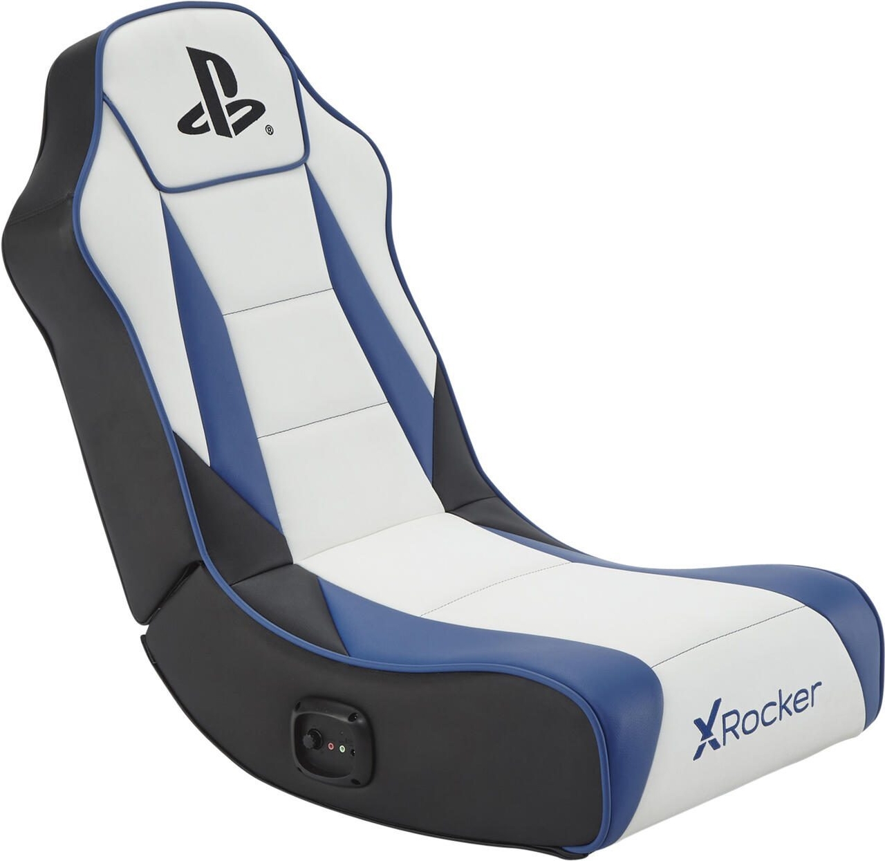 X Rocker Sony Playstation® Geist 2.0 Floor Rocker Gaming-Bodensessel mit 2.0 Audiosystem für Kinder & Jugendliche - weiß/blau (2021026)