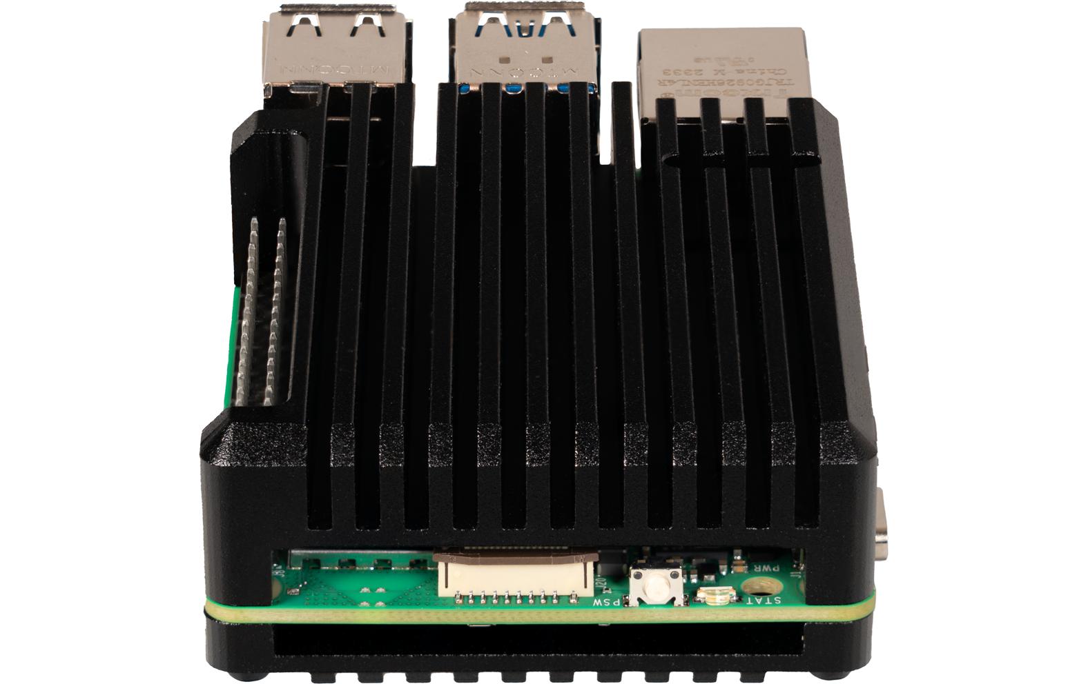 Joy-iT ARMOR Case BLOCK Aluminiumgehäuse für Raspberry Pi 5 Schwarz
