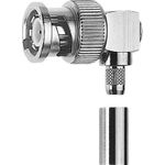 Telegärtner BNC-Kabelwinkelstecker Crimp G04 75 Ohm, löt/crimp, A0503, G04 (RG-179B/U)  - 1 Stück (J01002A0027)