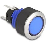 Delock Drucktaster vorstehend zum Einbau 22 mm 5 x Lötanschluss Taster flach Plastik LED (22049)