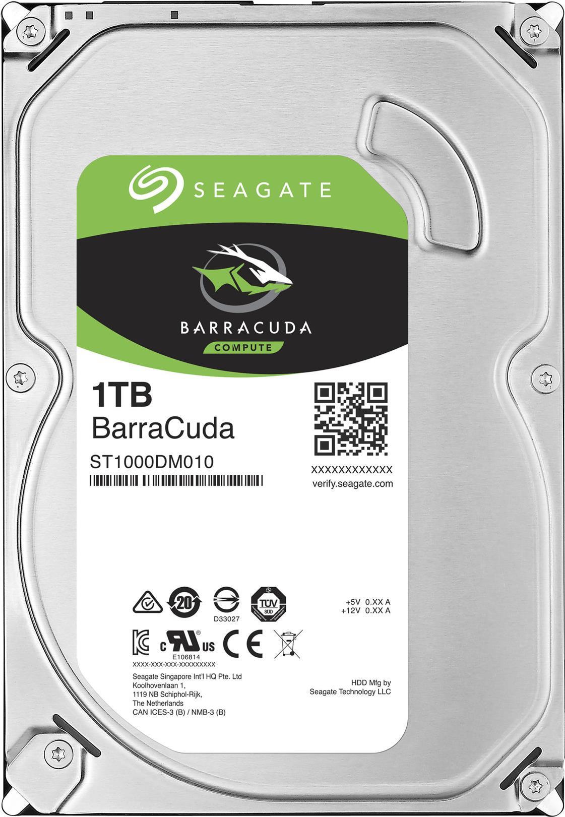 SEAGATE Desktop Barracuda 7200 1TB HDD 7200rpm SATA serial ATA 6Gb/s NCQ 64MB cache 8,9cm 3.5" BLK (ST1000DM010)