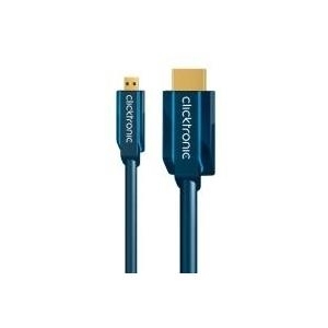 Micro-HDMI+Adapterkabel Ethernet(HDMI A/HDMI Micro D) - 2,0 m Hochgeschwindigkeits-Adapter HDMI auf Micro-HDMI