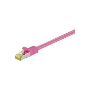 MicroConnect - Patch-Kabel - RJ-45 (M) zu RJ-45 (M) - 5 m - SFTP, PiMF -Cat.7 Rohkabel - halogenfrei, ohne Haken, verseilt - pink