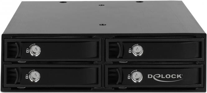 Delock Mobiles Speicher-Rack 5.25" für 4 x 2.5" SATA/SAS HDD/SSD Schwarz