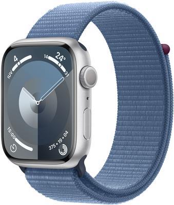 APPLE Watch Series 9 GPS 45mm Silver Aluminium Case with Winter Blue Sport Loop (MR9F3QF/A)