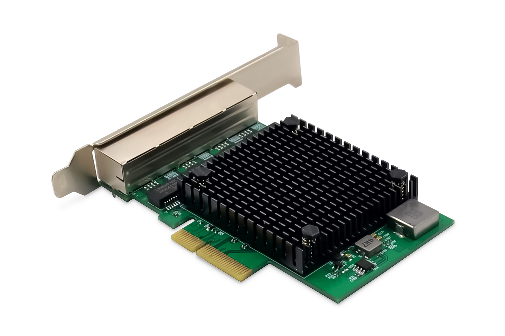 Digitus DIGITUS DN-10136 4-Port 2,5 Gbit/s PCIe Netzwerkadapter Schwarz, Grün