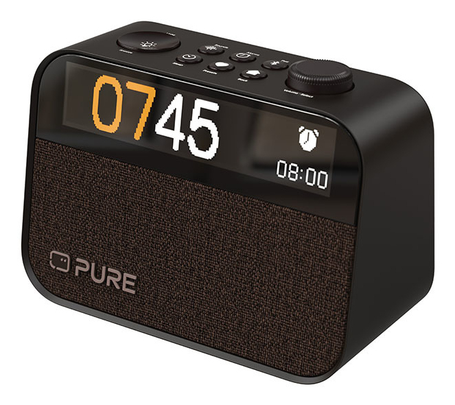 Pure Moment Radiowecker mit Ambiente-Licht Kaffeeschwarz