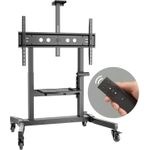 ONKRON Elektrischer TV Rollständer TS1991E-B für 50-100 Zoll, 130 kg, höhenverstellbar mit Fernbedienung