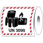 Brady , ADR-LBM-UN3490, B-7610, Verpackungsetiketten - Lithiumbatterie-Markierung, Papier, matt, Schwarz & Rot auf Weiß, 120 x 110 mm, rechteckig, permanent, Beschriftung: UN3490 (1000 Etiketten/Rolle) (237815)